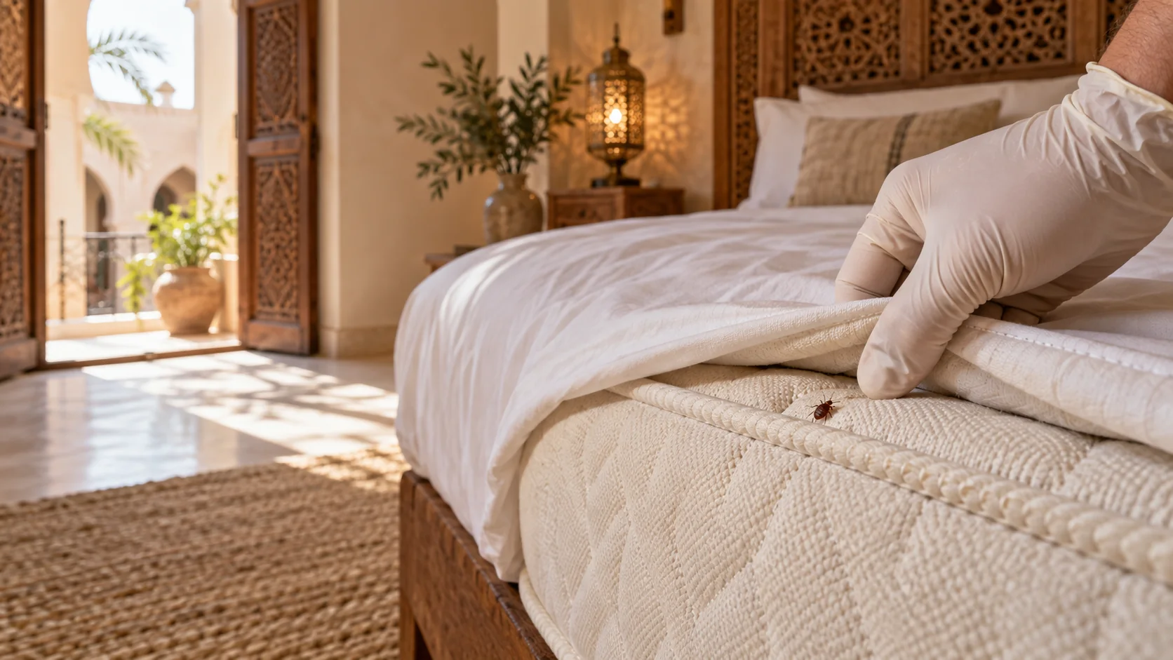 Illustration d'une inspection de matelas à Marrakech